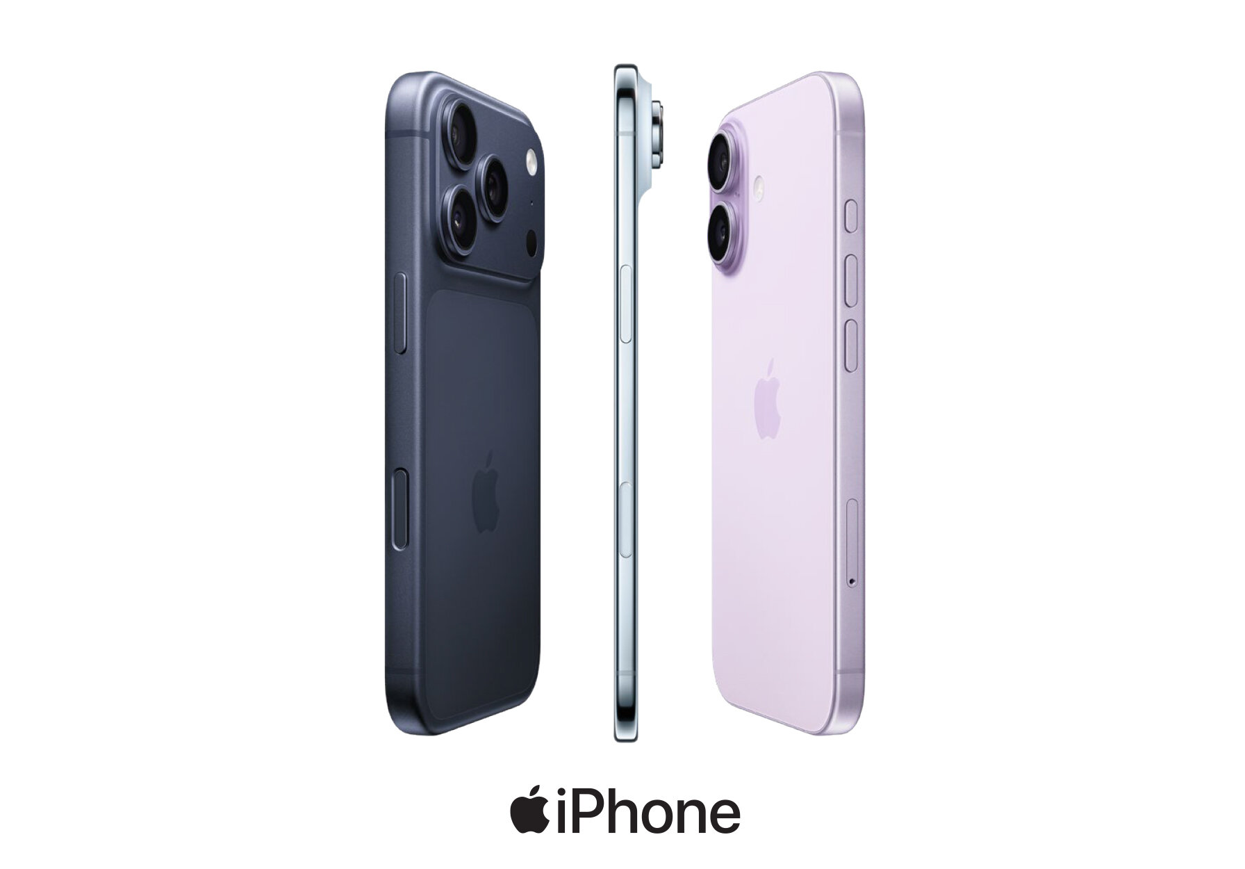 iPhone 16, ultramarine color, multicolored stars and dots in background