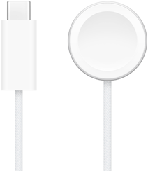 Apple Watch Manyetik Hızlı Şarj Aygıtı’nın yanında duran USB-C şarj aygıtı