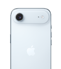 iPhone Air, arkadan dış görünüm, Gök Mavisi rengi, üst kısımdaki plato alanında Fusion Ana kamera sistemi
