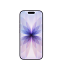 iPhone 17, önden dış görünüm, Lavanta rengi, tepede ortalanmış Dynamic Island