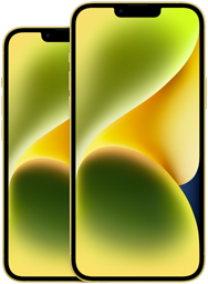 6.1 inç iPhone 14’ün önden görünümü 6.7 inç iPhone 14 Plus’ın önden görünümü