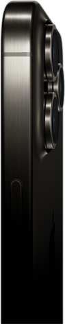 Titanyum tasarımlı iPhone 15 Pro Max’in güç düğmesinin gösterildiği yandan görseli