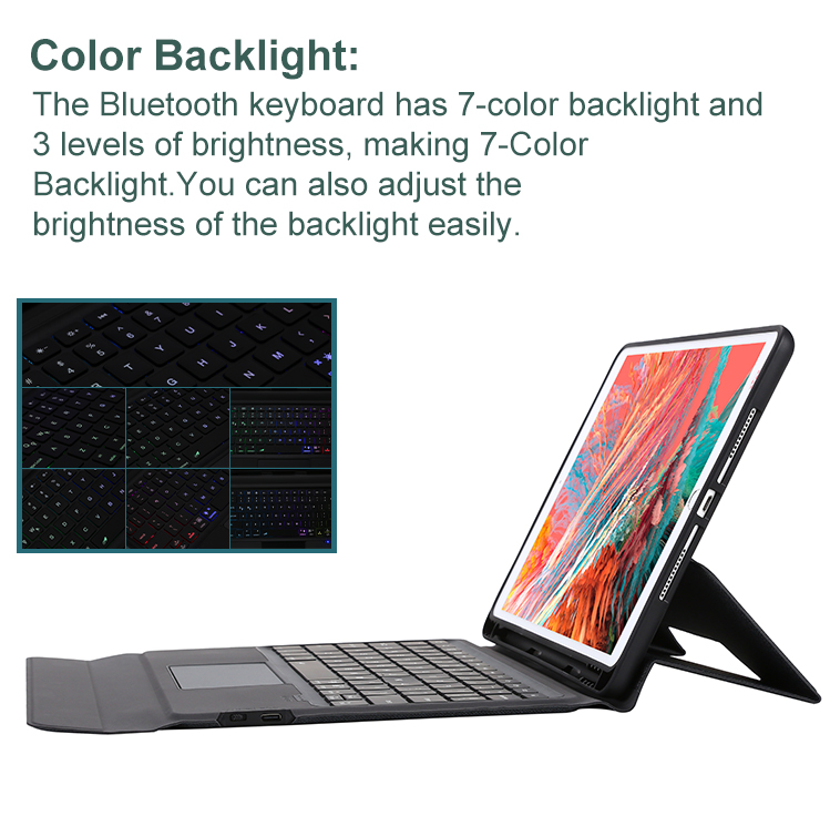 Daphnela iPad 10.2 9.Nesil Klavyeli Kılıf - Siyah 0763250073469