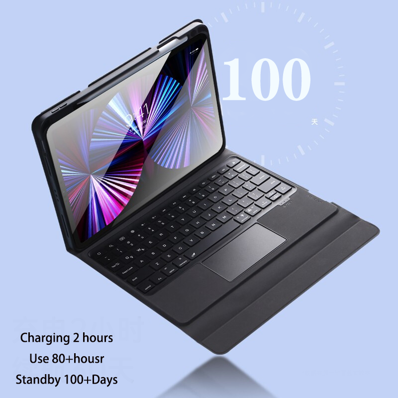 Daphnela iPad 12.9 5.Nesil Klavyeli Kılıf - Siyah 0763250073476