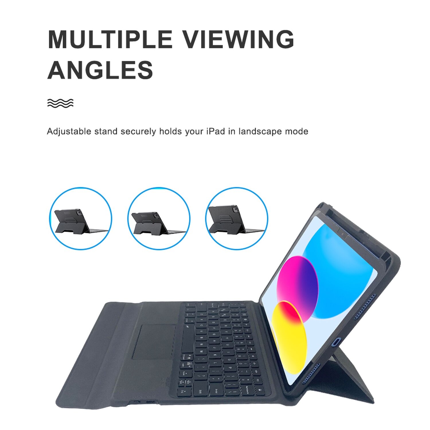 Daphnela iPad 10.9 10.Nesil Klavyeli Kılıf - Siyah 0763250073520