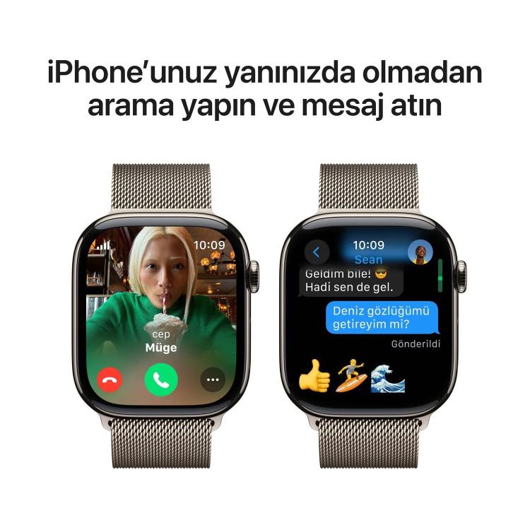 Teşhir - Apple Watch Series 10 GPS + Cellular 46mm Natürel Titanyum Kasa 3N652TU/A