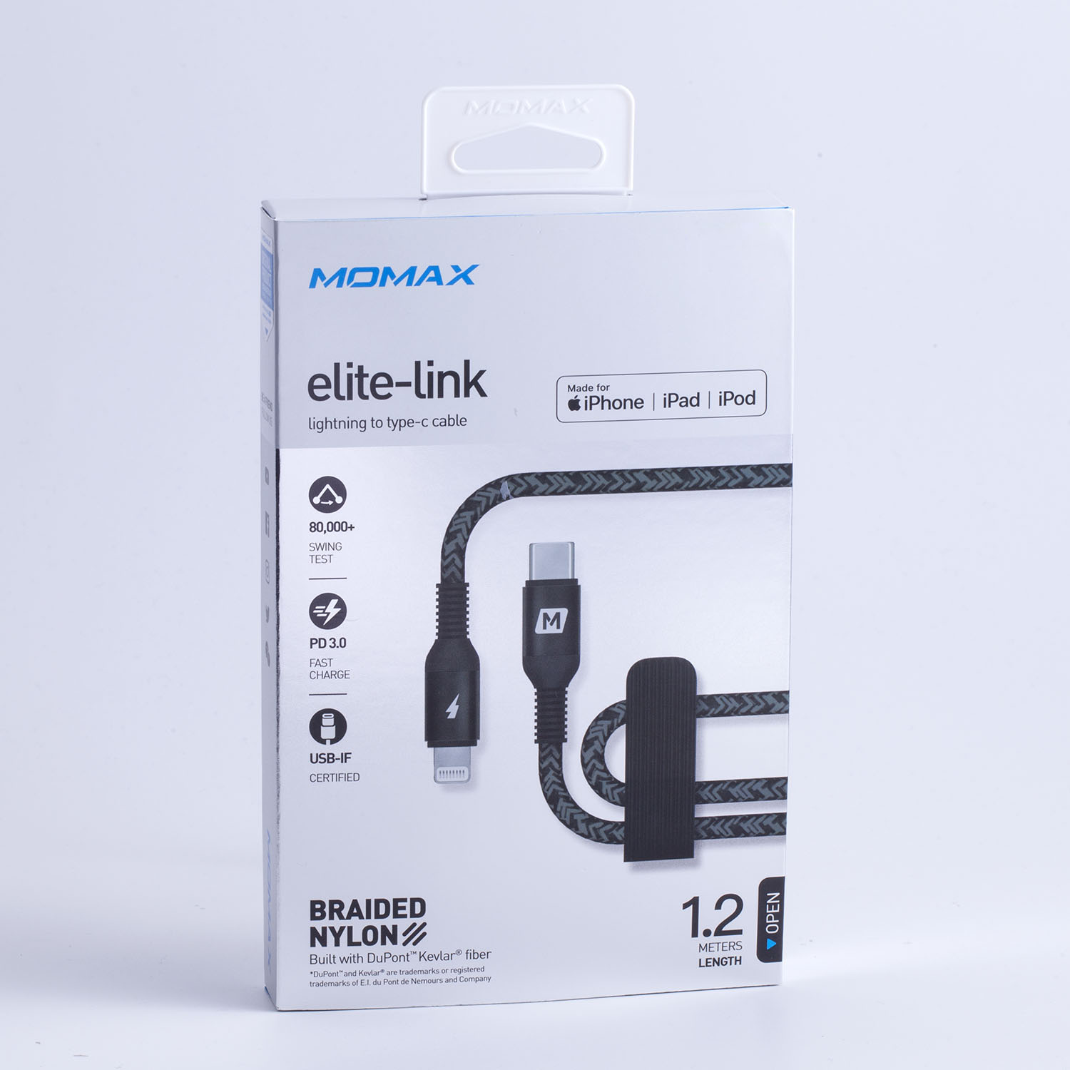 Momax Elite USB-C to Lightning Kablo (1.2m)-Siyah 4894222056893
