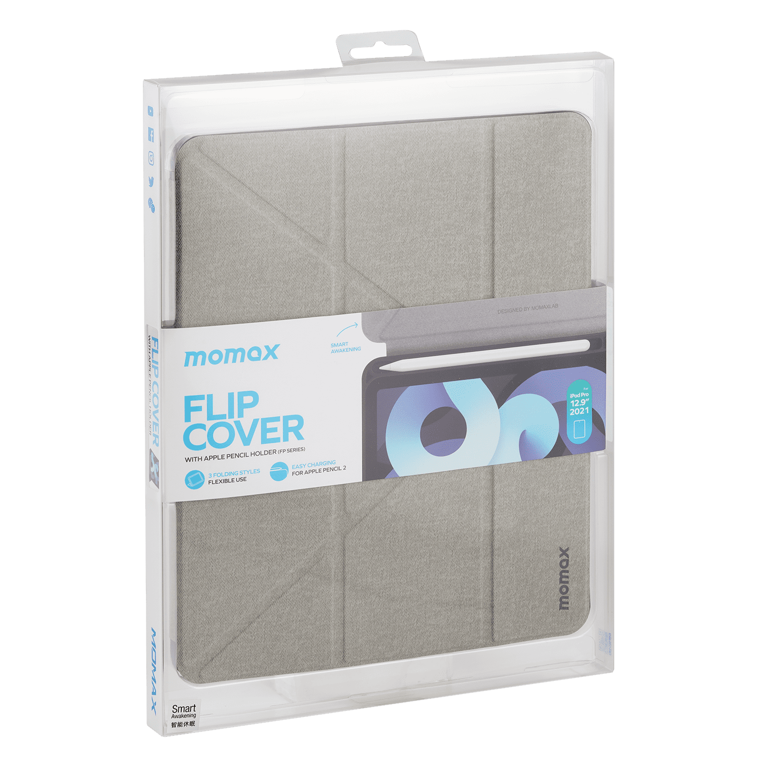 Momax iPad Pro 12.9(2021) Kılıfı - Gri 4894222065208