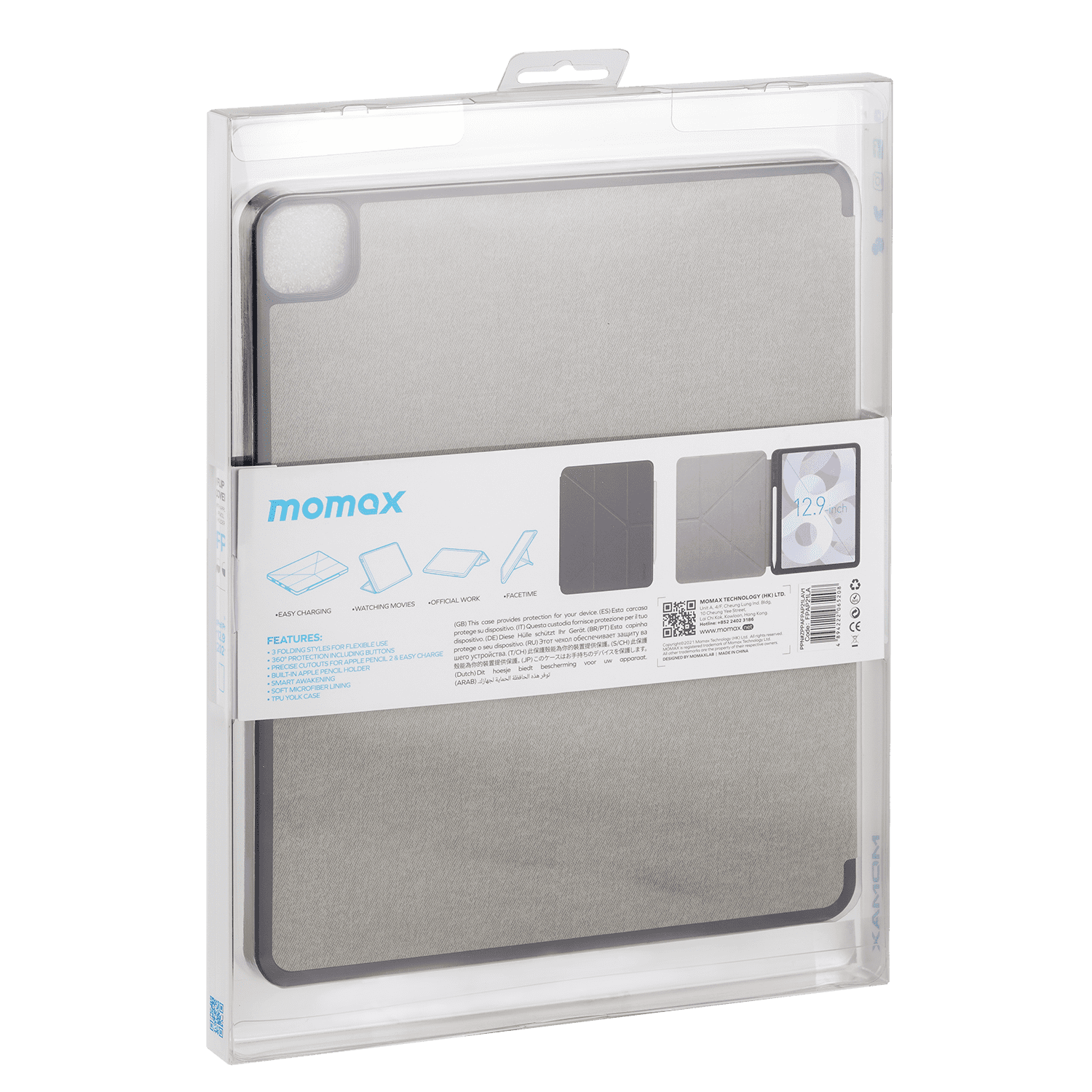 Momax iPad Pro 12.9(2021) Kılıfı - Gri 4894222065208