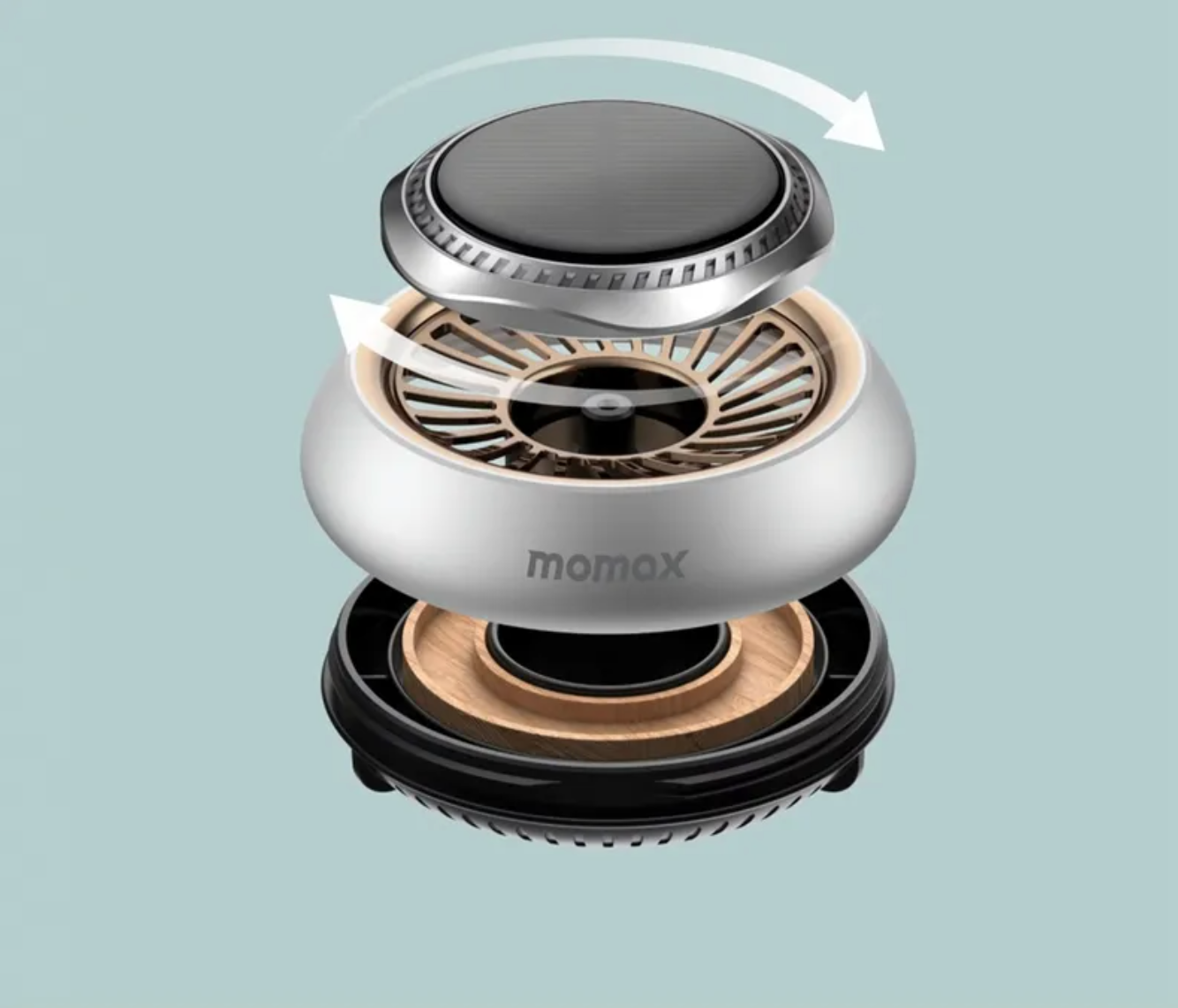 Momax Solar Güneş Enerjili Araç Kokusu - Silver 4894222068285