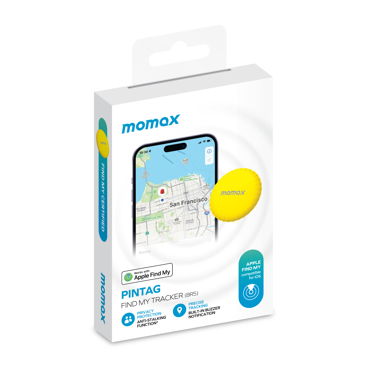 Momax PinTag Find My Tracker - Sarı 4894222071346