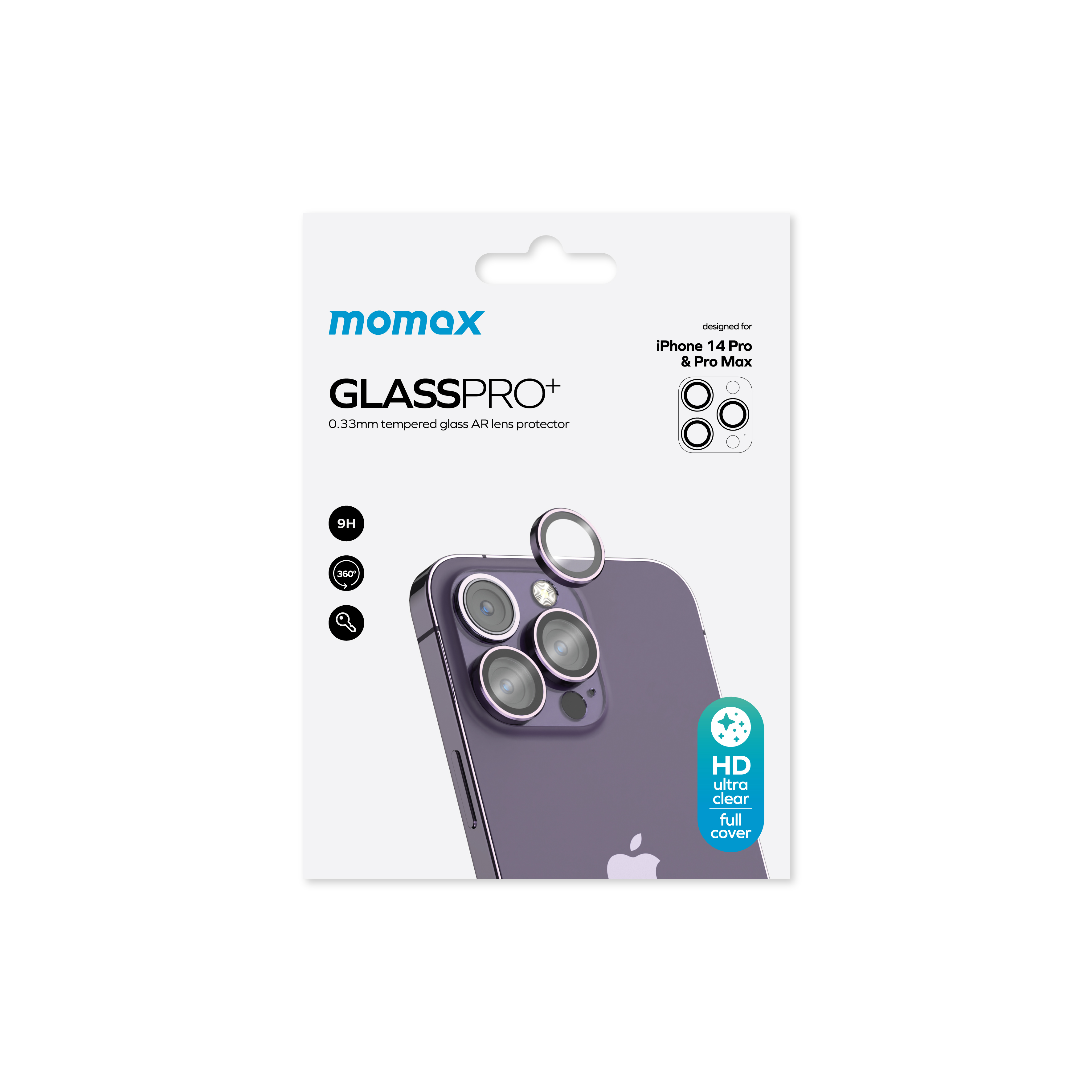 Momax iPhone 14 Pro/Pro Max Lens Koruyucu - Mor 4894222071797