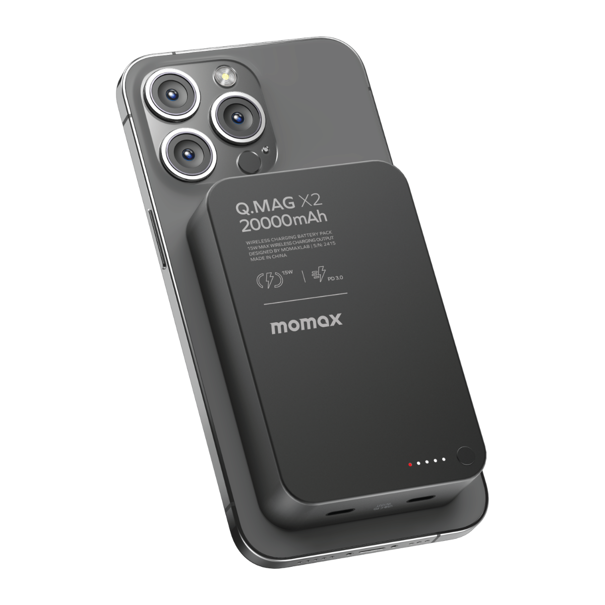 Momax QMag X2 35W 20000mAh MagSafe Powerbank-Siyah 4894222075801