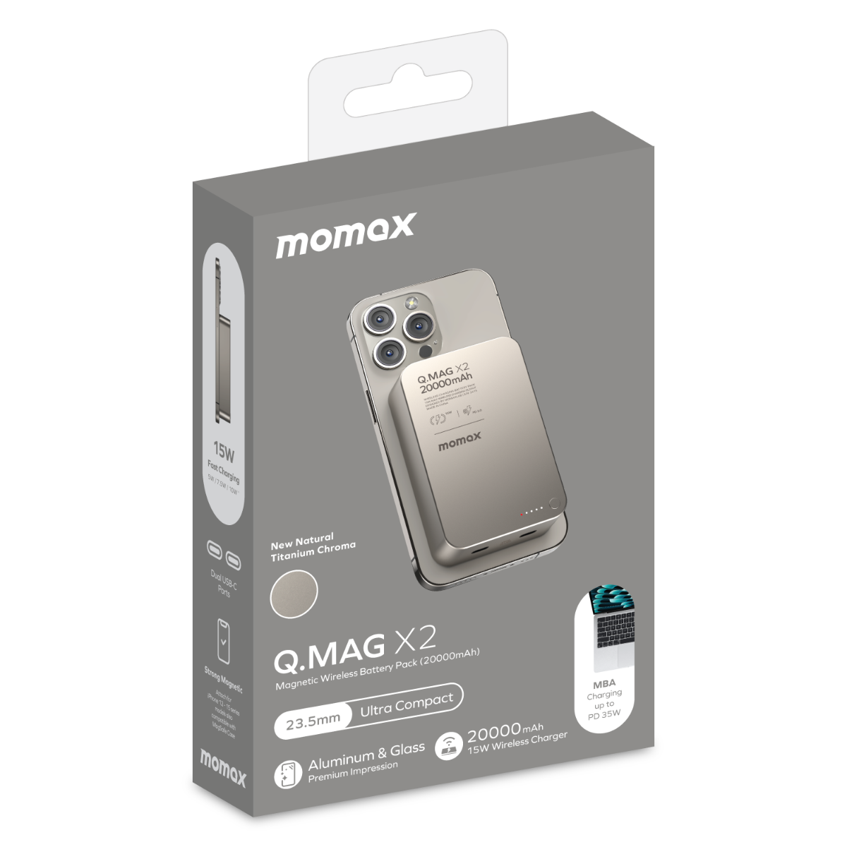 Momax QMag X2 35W 20000mAh MagSafe Powerbank-TTyum 4894222075818