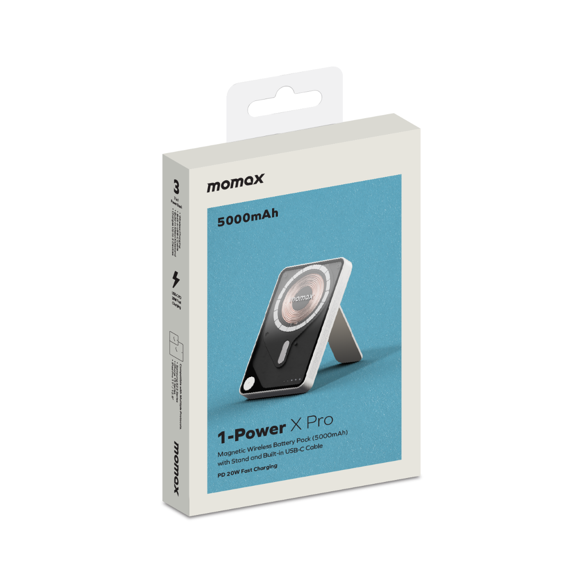 Momax XPro MagSafe Stand 5000mAh Powerbank-Beyaz 4894222078154