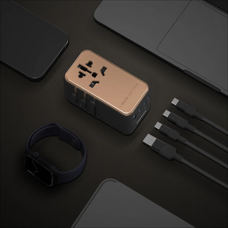 Momax World 170W 4-Port Travel Adaptor - Çöl 4894222078307