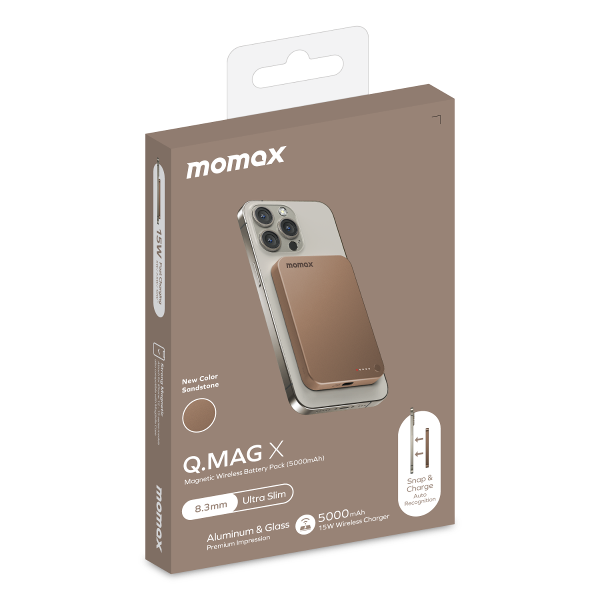 Momax Q.Mag X 5000 mAh MagSafe Powerbank - Çöl 4894222078321