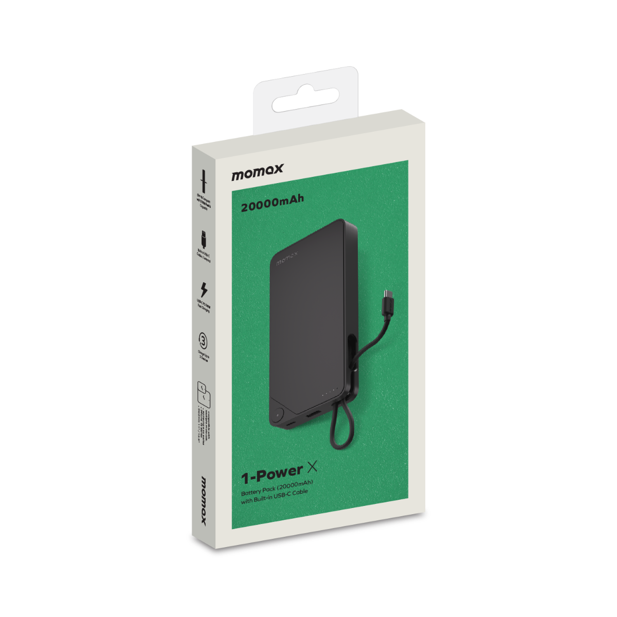 Momax 1-Power X1 20000 mAh Powerbank - Siyah 4894222078468