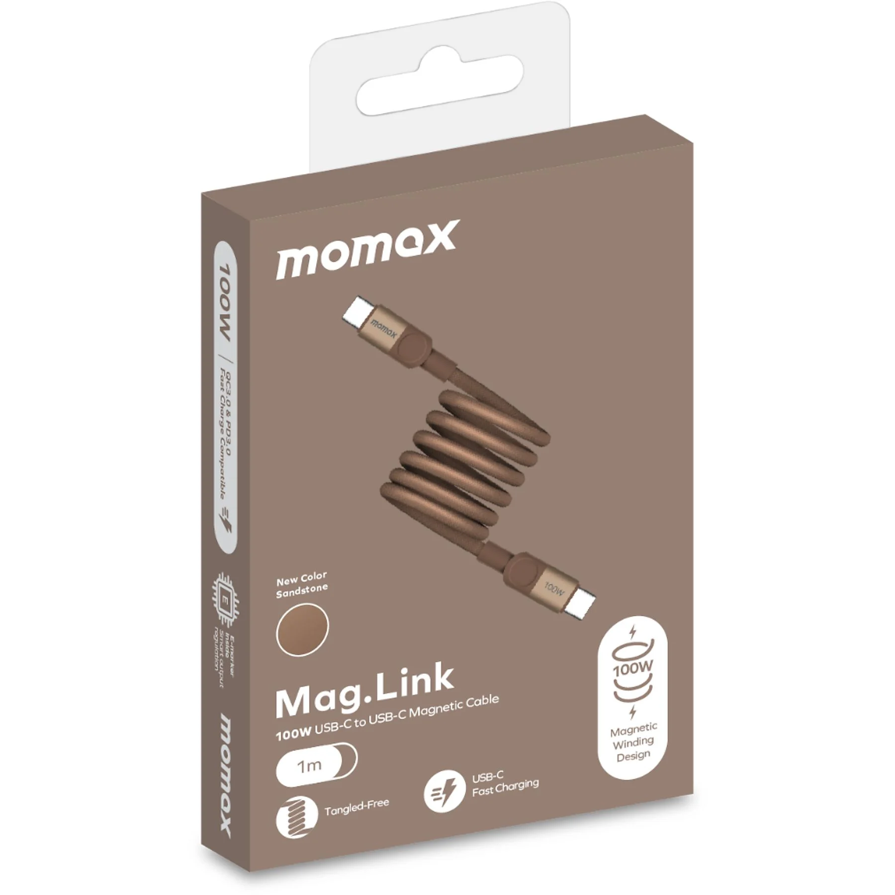 Momax MagLink USB-C to USB-C 100W Kablo - Çöl 4894222078635