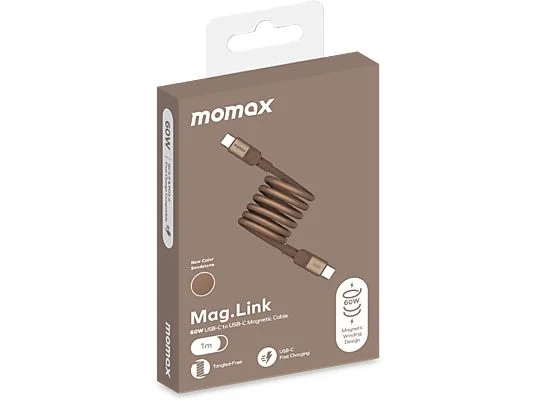 Momax MagLink USB-C to USB-C 60W Kablo - Çöl 4894222078642