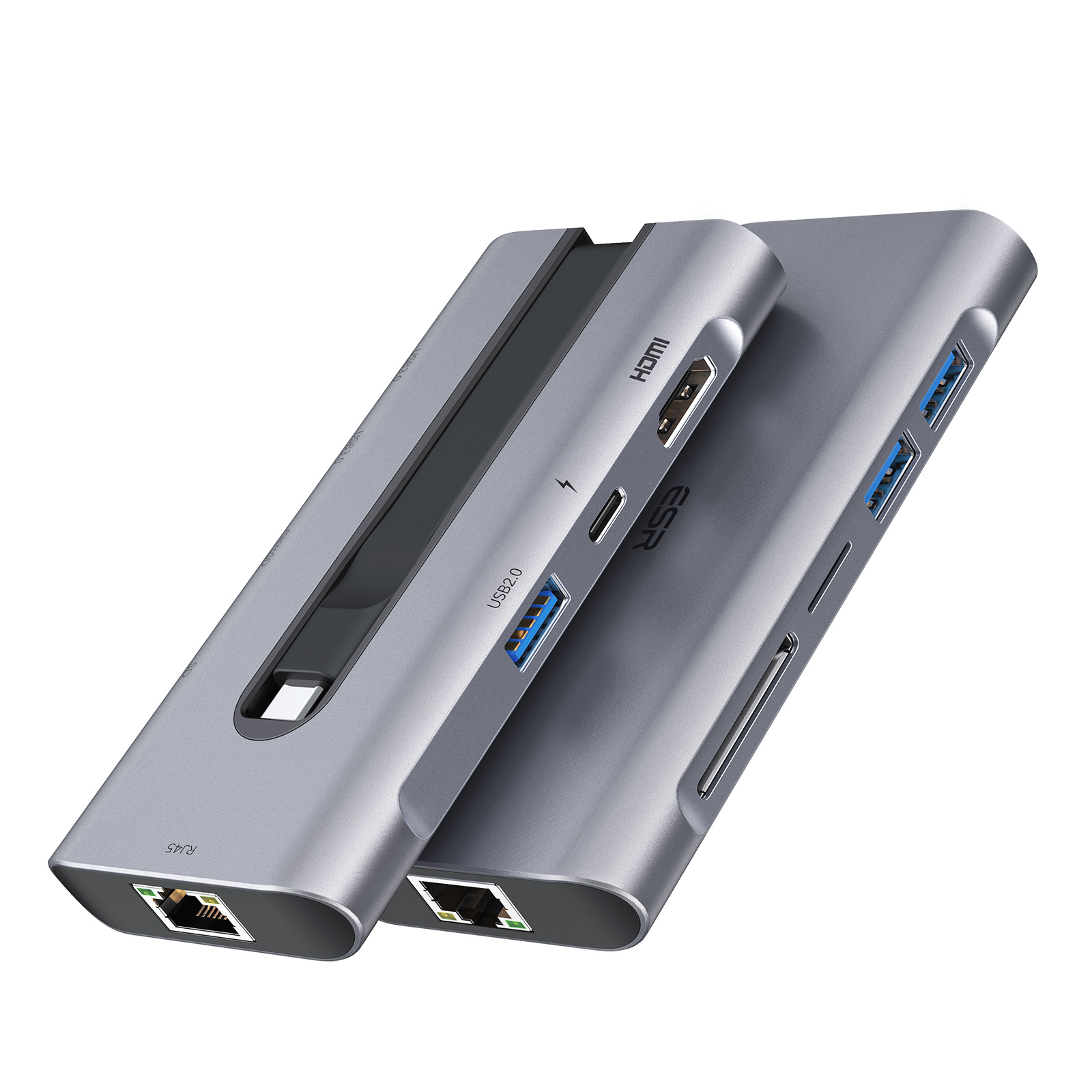 ESR 8 in 1 Type-C Hub - Silver 4894240165096