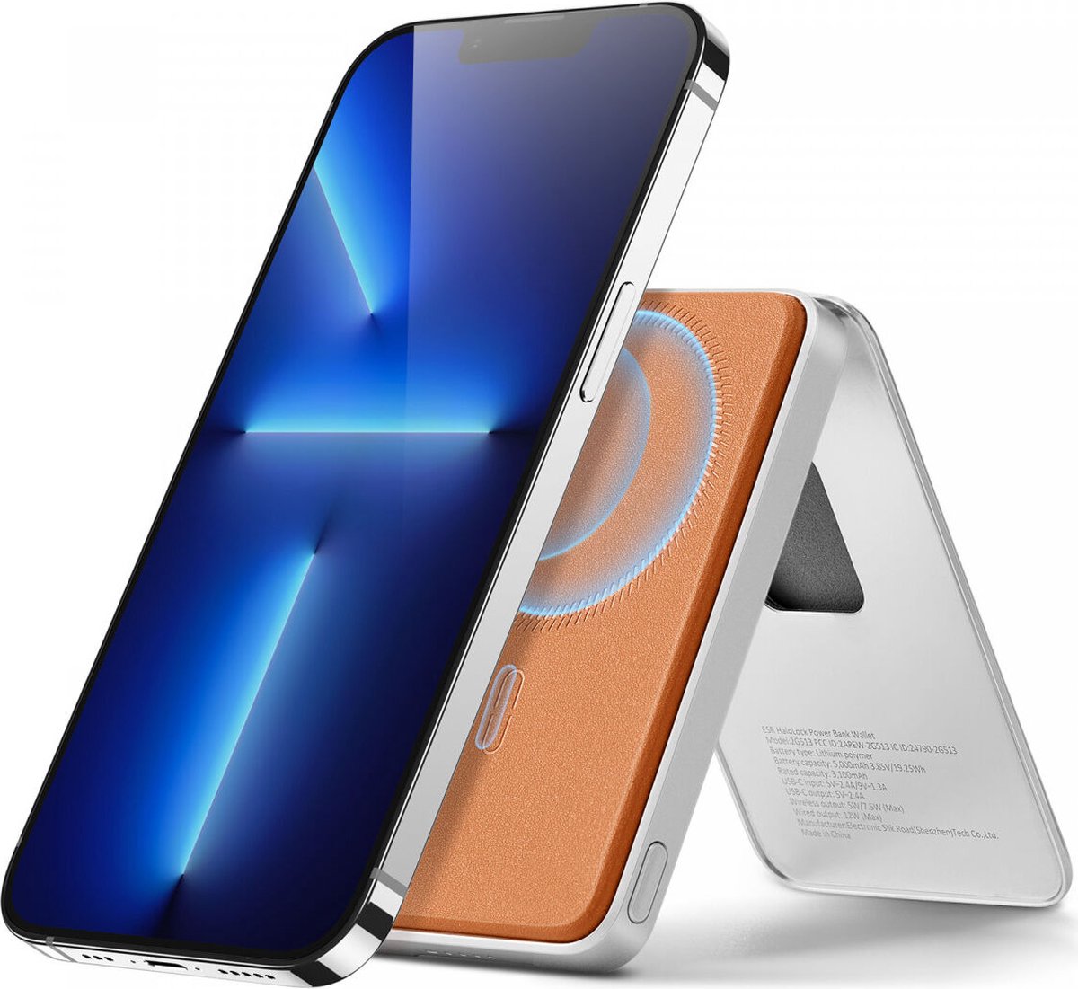 ESR HaloLock 5000 mAh Power Bank/Cüzdan-Kahverengi 4894240168578