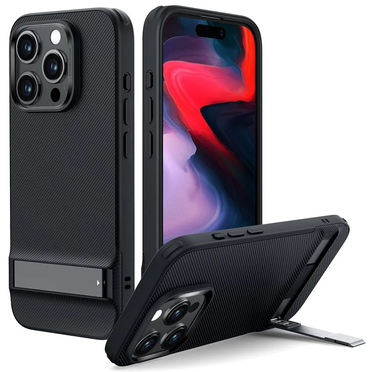 ESR iPhone 15 Kickstand Silikon Kılıf-Siyah 4894240176320