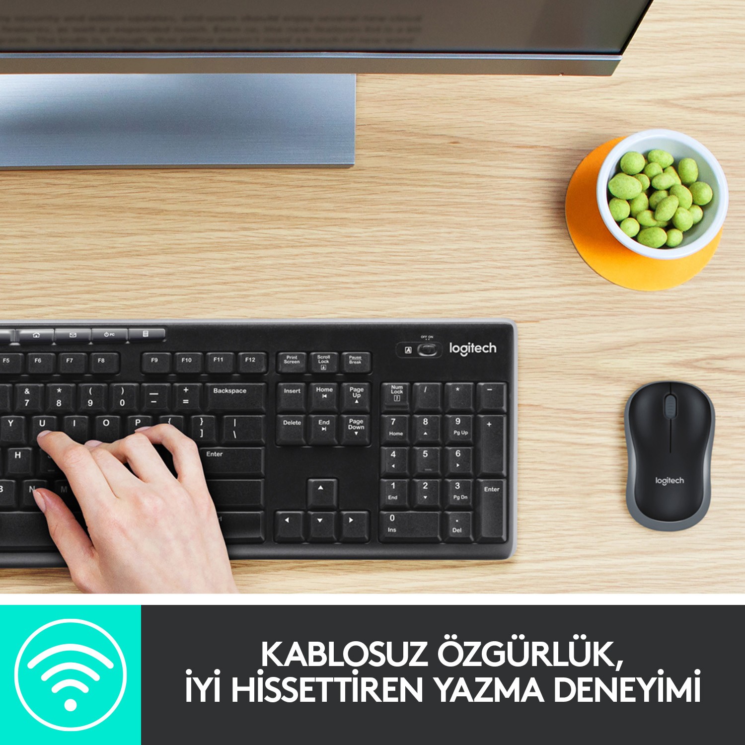 Logitech MK270 Kablosuz Klavye ve Mouse - Siyah 5099206039315