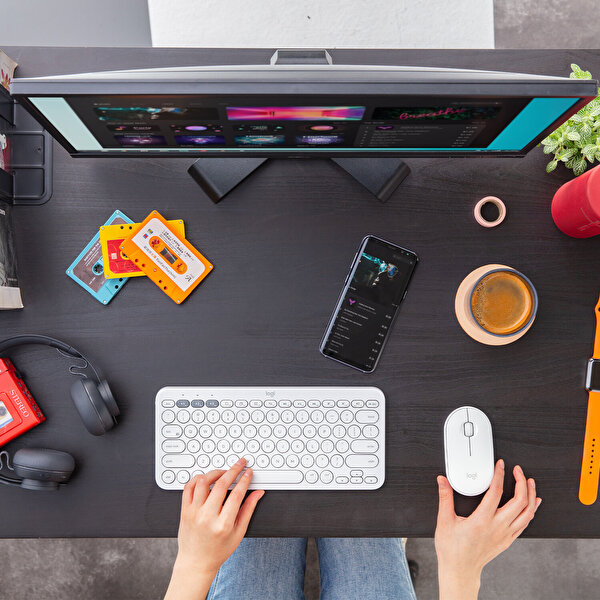 Logitech M350 Pepble Kablosuz Mouse - Beyaz 5099206085657