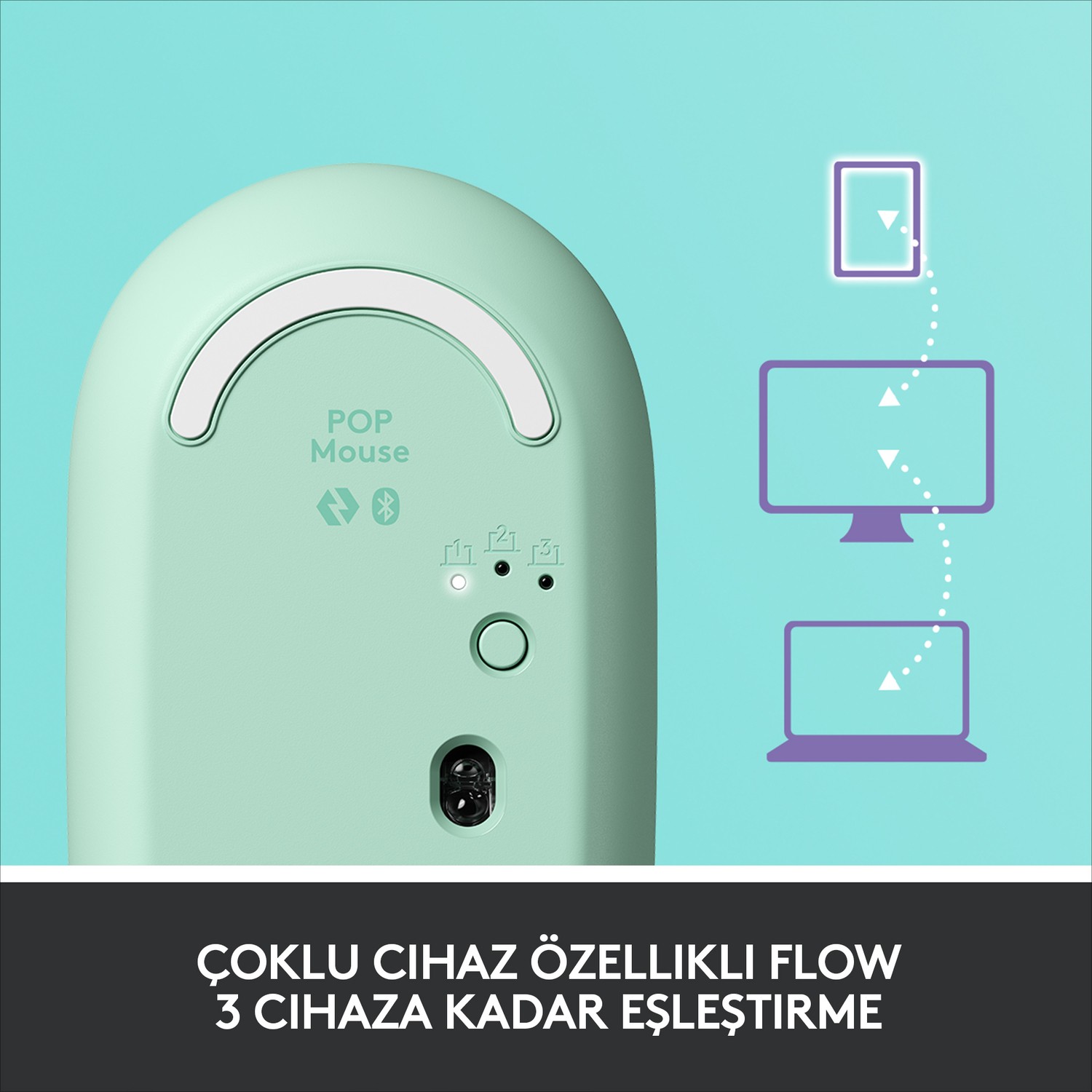 Logitech POP Kablosuz Mouse - Lila 5099206101661