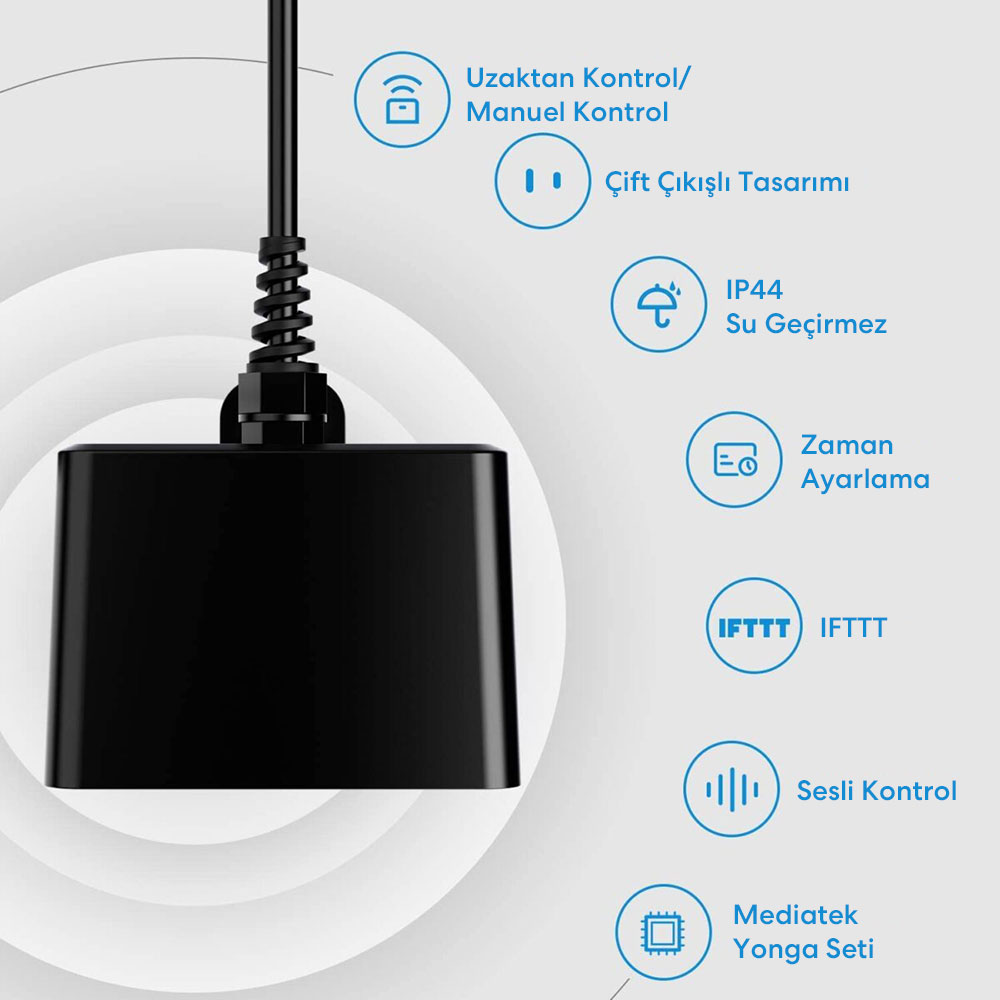 Meross Akıllı Dış Ortam Priz 2li 600358069942