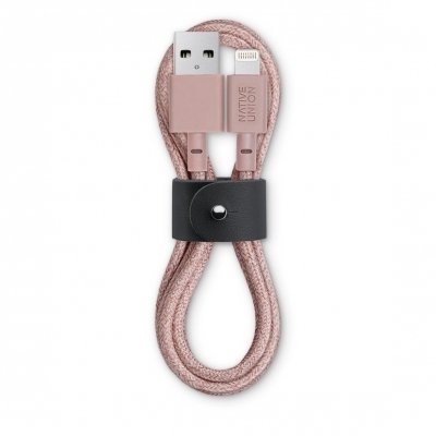 Native Union Şarj Kablosu Lightning Belt Cable 1.2m Rose 846654026825