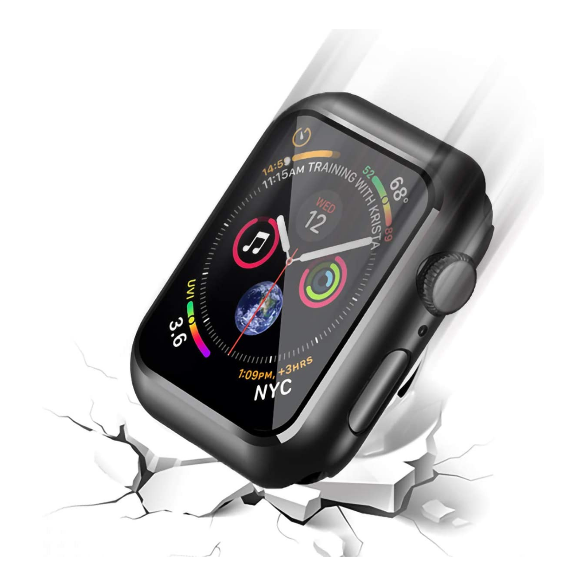 Piili Apple Watch 40mm Siyah Kılıf 6944628920903