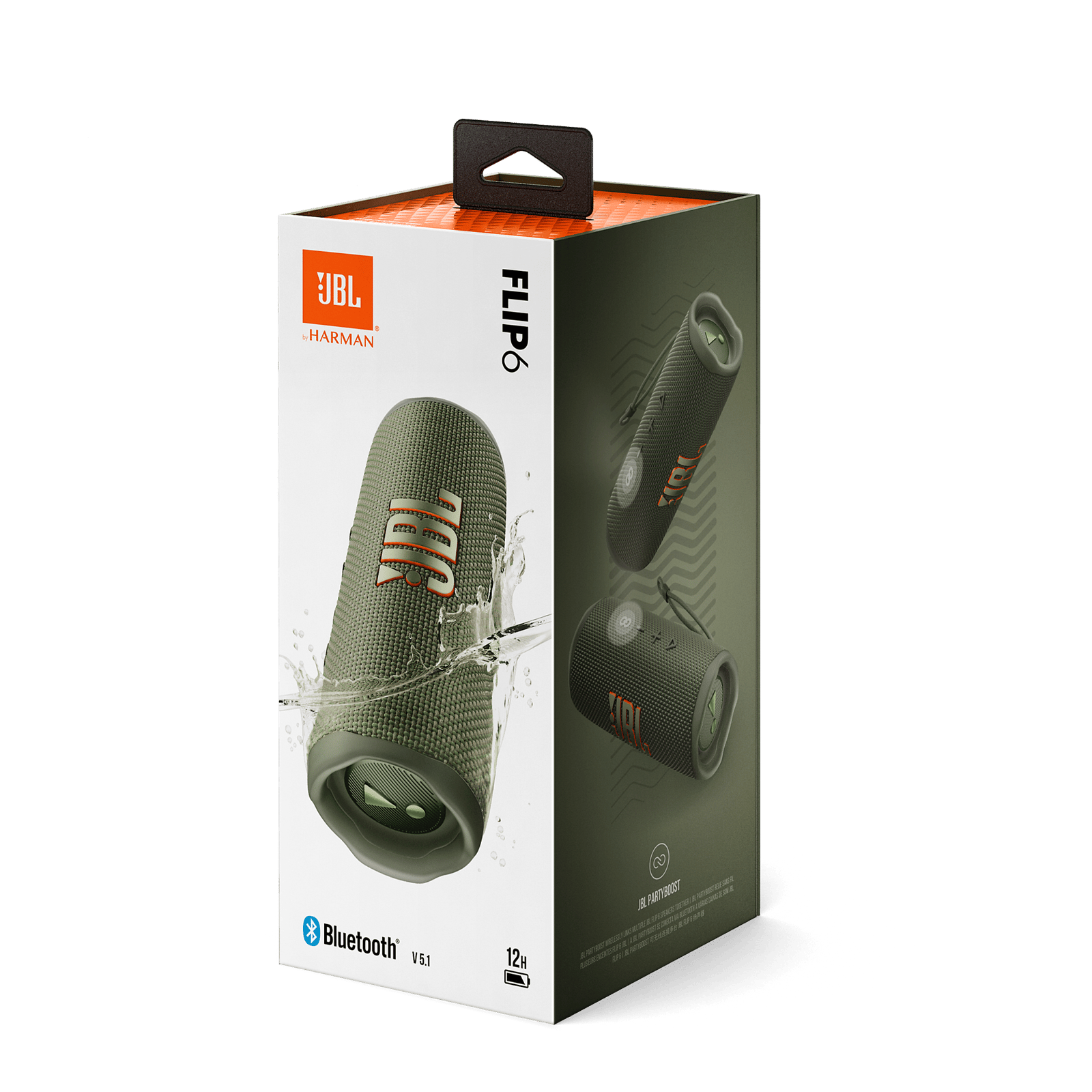 JBL Flip6 Bluetooth Hoparlör, IP67 - Yeşil 6925281993046