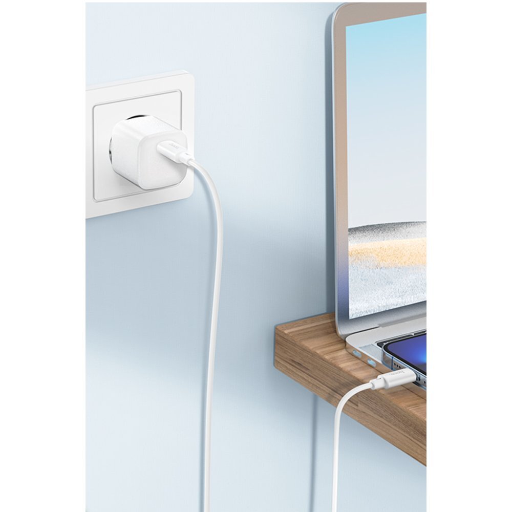 Hoco 1M Type-C to Lightning Şarj Kablosu-Beyaz 6931474783295