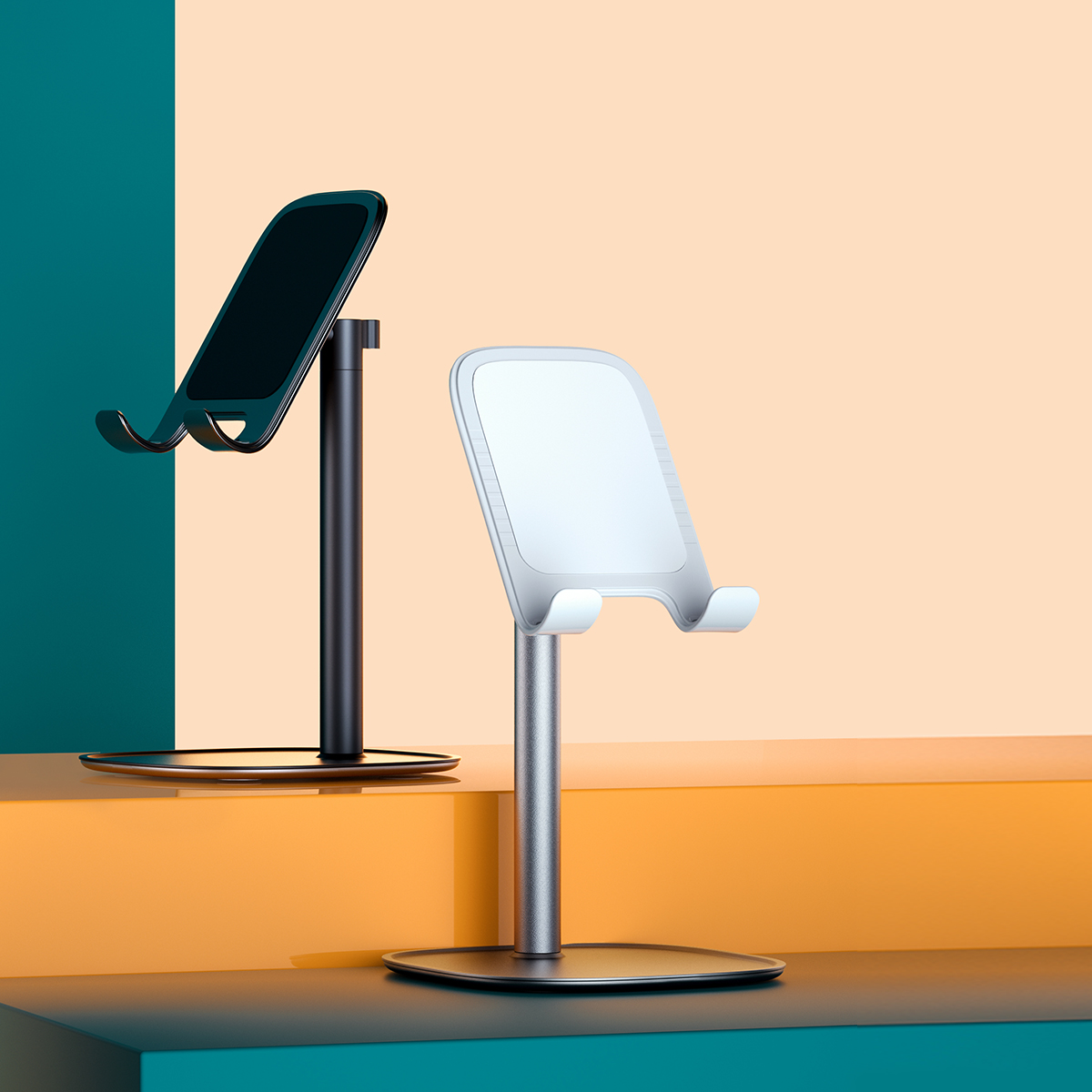 Rock Masaüstü Teleskopik iPhone Standı - Siyah 6941402717780