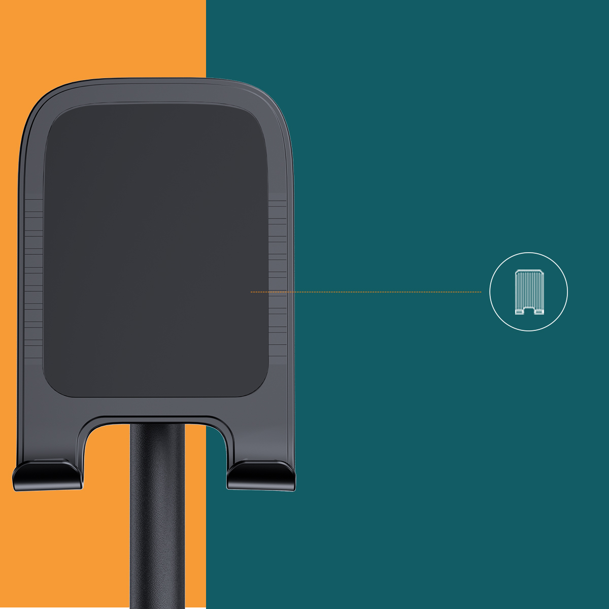 Rock Masaüstü Teleskopik iPhone Standı - Siyah 6941402717780