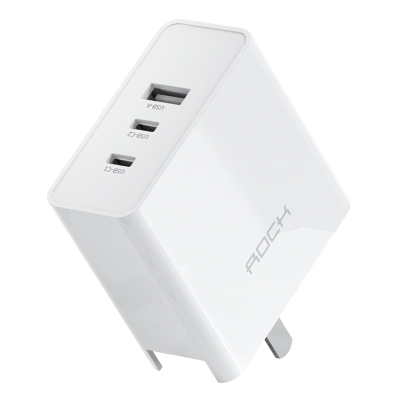 Rock Gan 65W PD  Hızlı Seyahat Seti - Beyaz 6941402729387