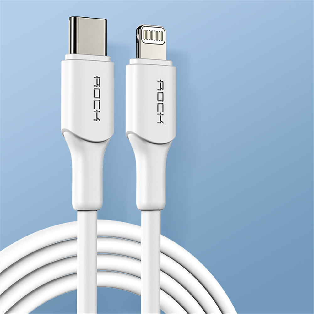 Rock 20W Type-C to Lightning PD 1 M Kablo-Beyaz 6941402743697