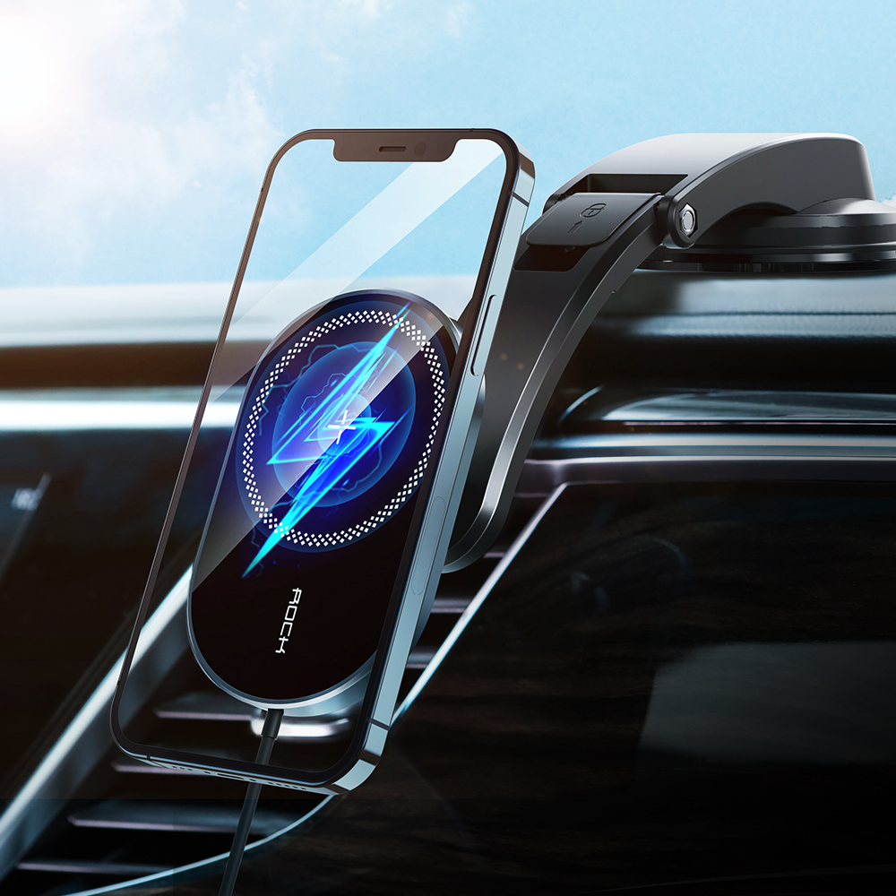 Rock 15W MagSafe Manyetik Kablosuz Şarjlı Araç İçi 6941402749484
