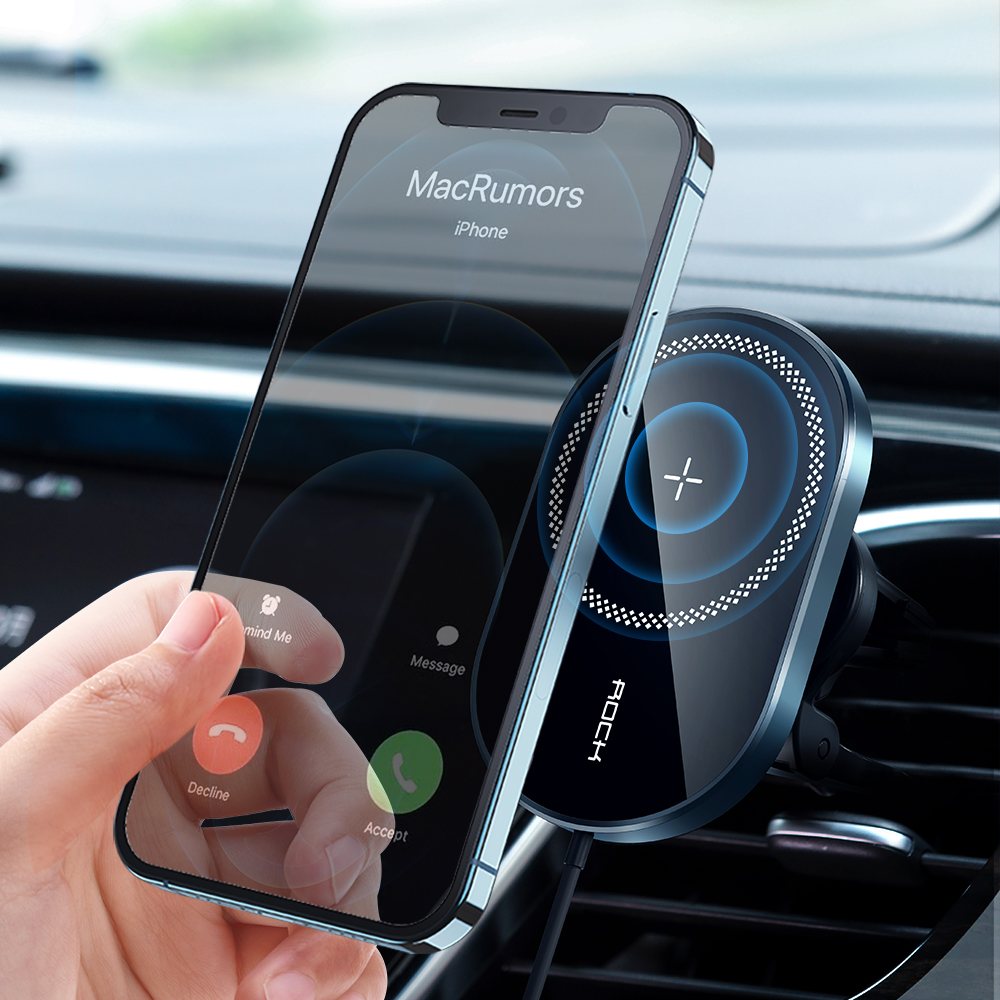 Rock 15W MagSafe Manyetik Kablosuz Şarjlı Araç İçi 6941402749484