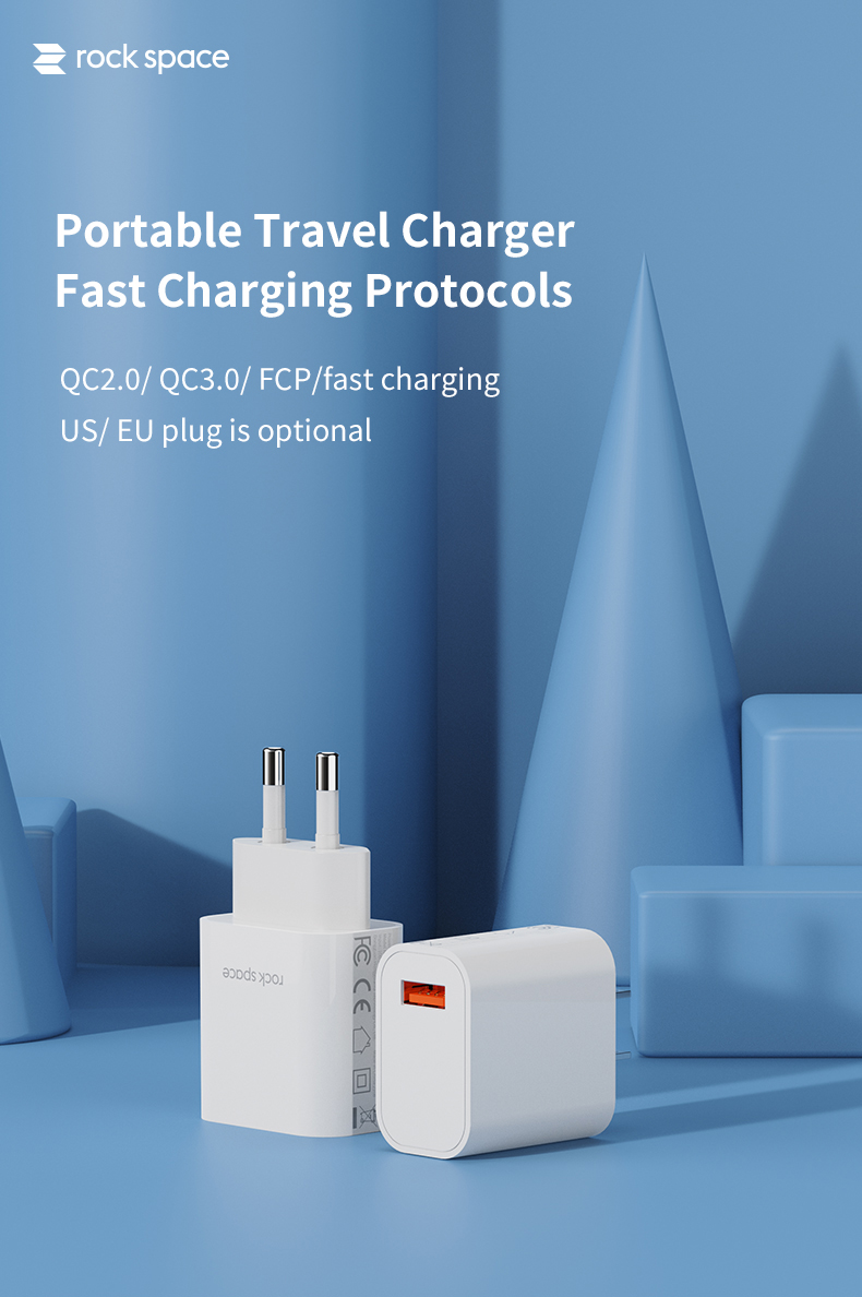 Rock Space Single 18W QC 3.0 Mini Seyahat Şarj 6941402750657