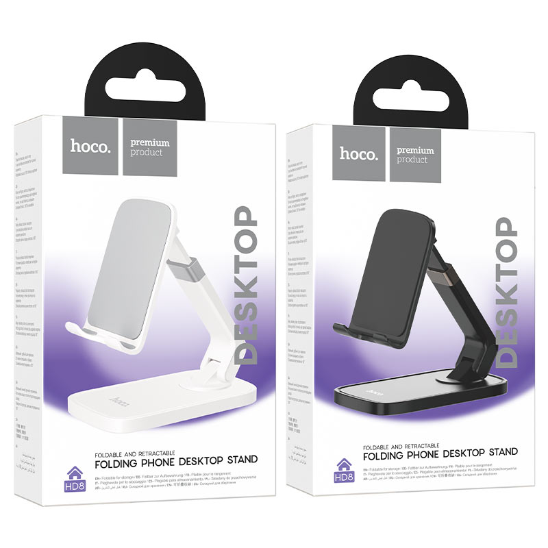 Hoco Blackfish Masaüstü Telefon Tutucu - Beyaz 6942007610810