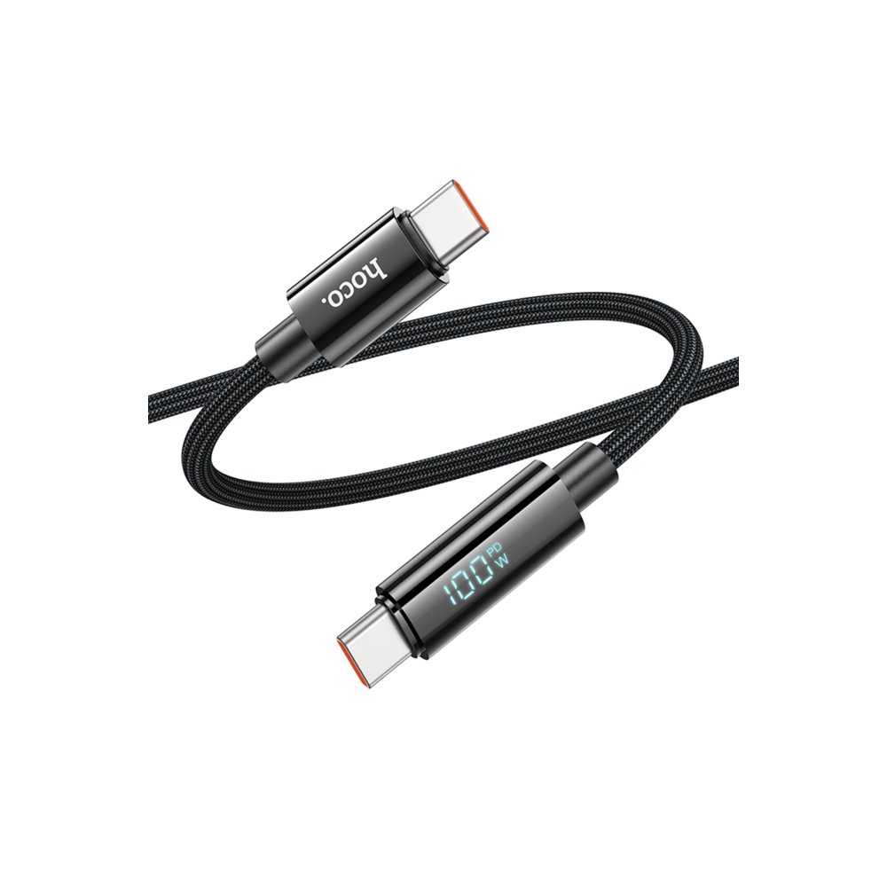 Hoco Benefit PD 100W TypeC to Type-C Kablo - Siyah 6942007611930