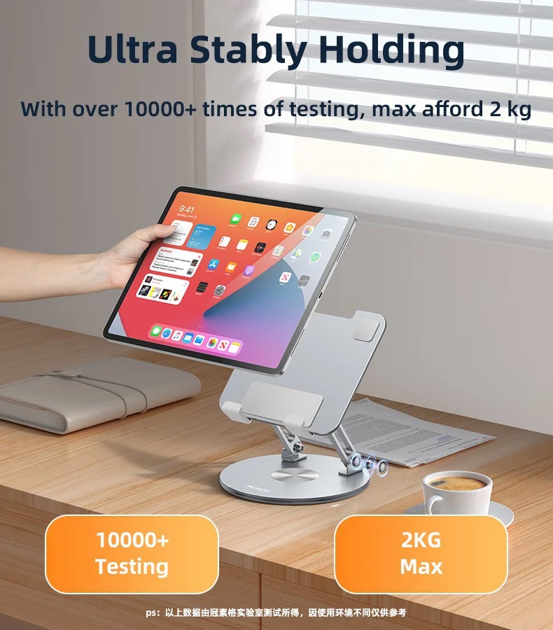 Yesido 360 Derece Ayarlanabilir Metal Tablet Standı - Gümüş 6942314400517