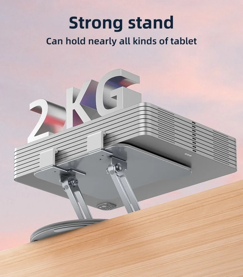 Yesido 360 Derece Ayarlanabilir Metal Tablet Standı - Gümüş 6942314400517