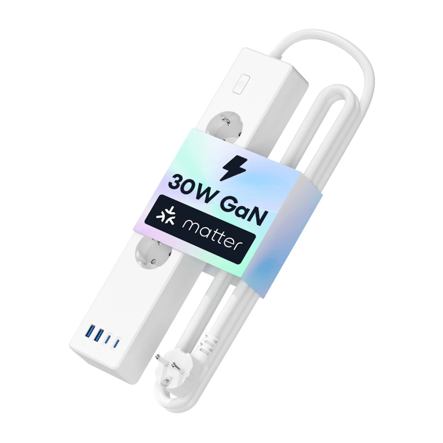 MEROSS 30W 2TypeC + 2Us 4'lü Akıllı Priz Beyaz 6942349208041