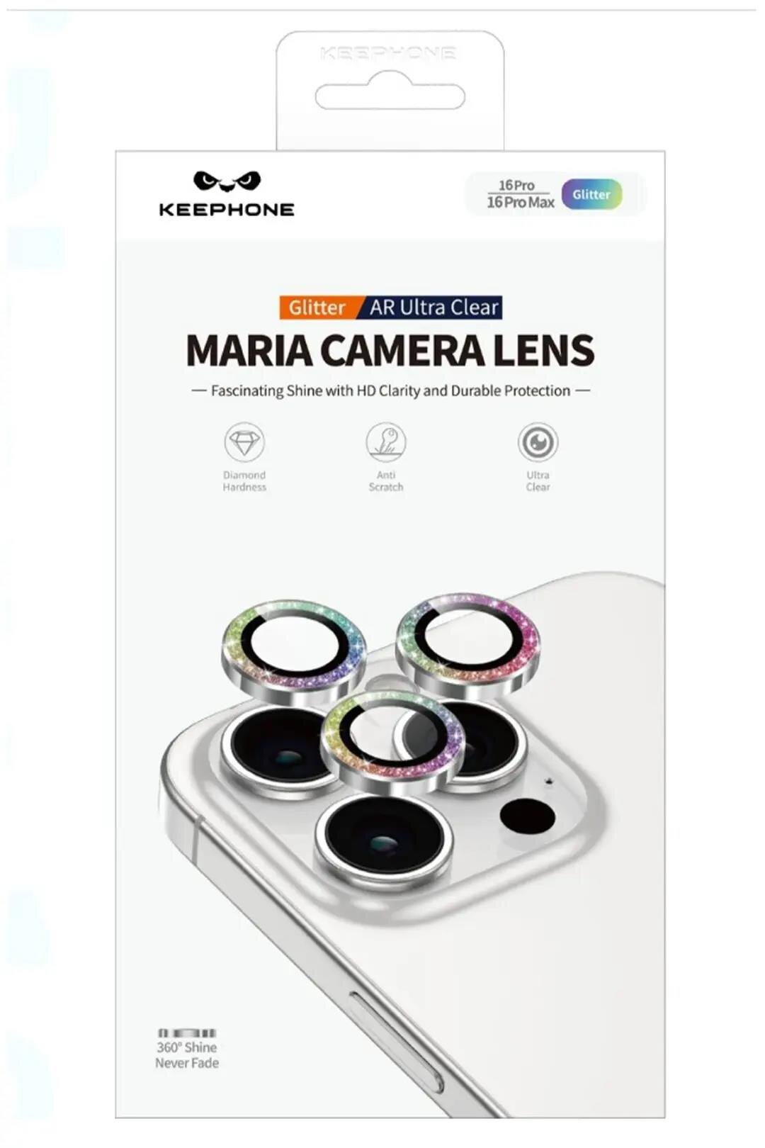 Keephone iPhone 16 Maria Lens Koruyucu - Gümüş 6942384818328