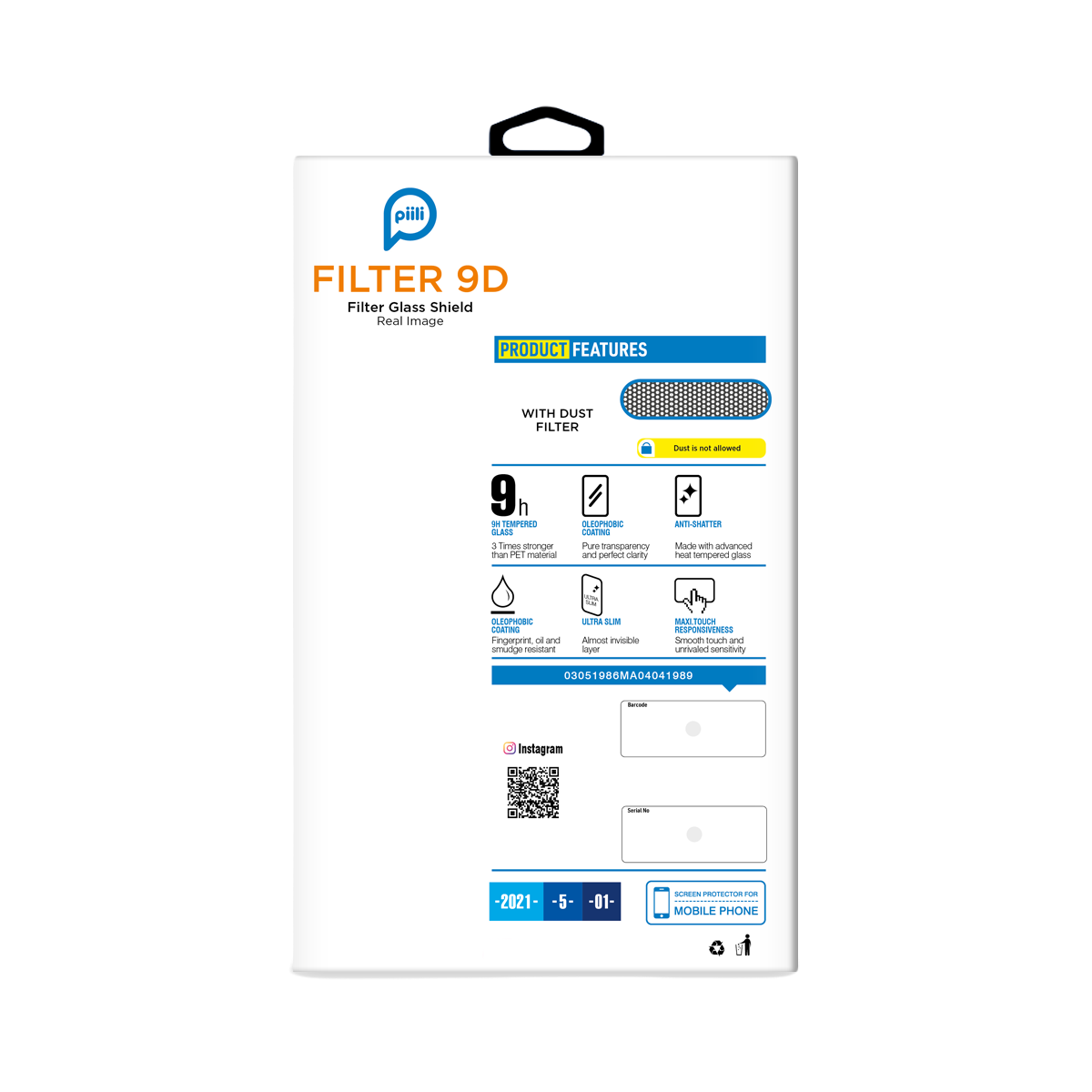 Piili iPhone 14 Plus Toz Filtreli  Ekran Koruyucu 6944629147279