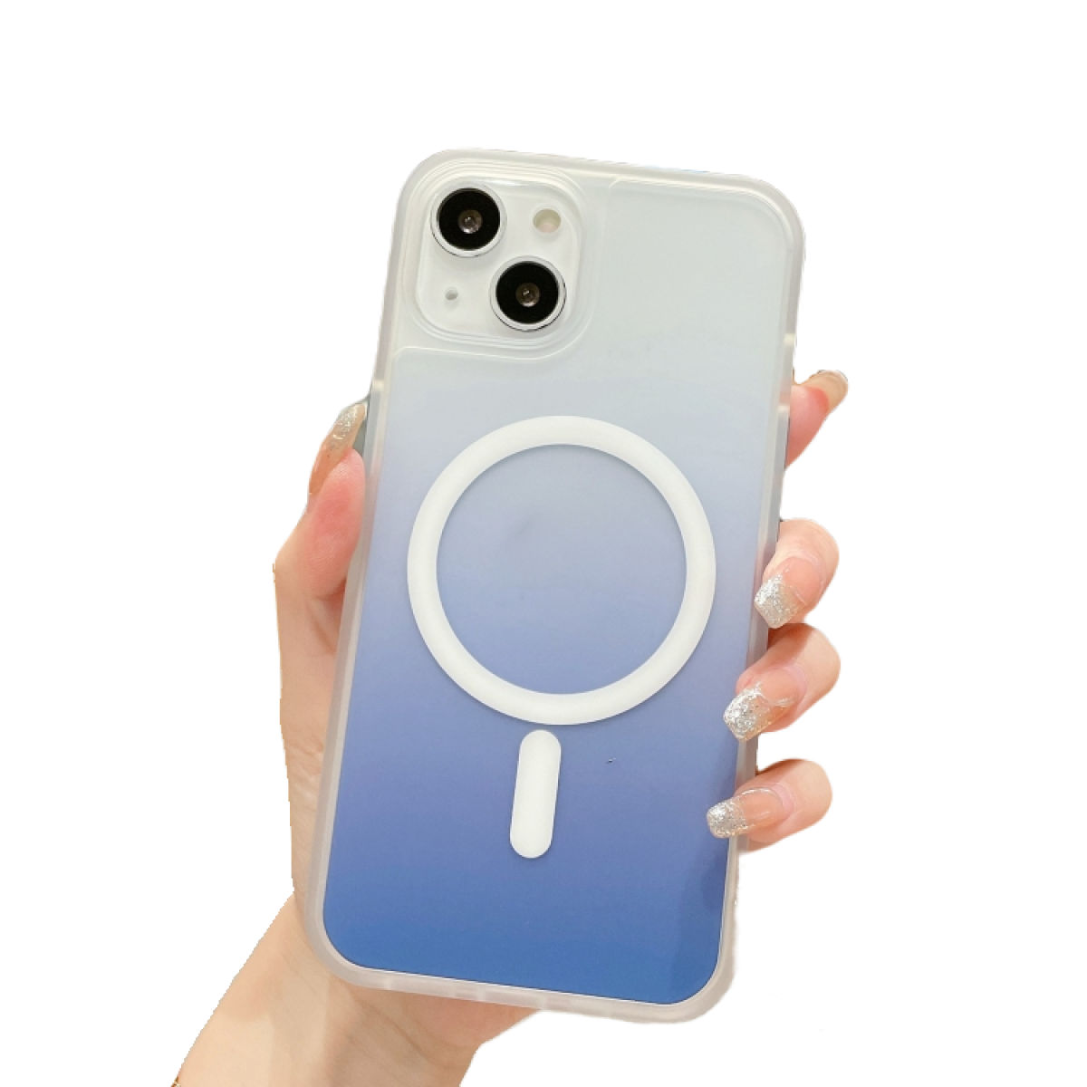 Piili iPhone 14 Magsafe Colorful Kılıf - Mavi 6944629147798
